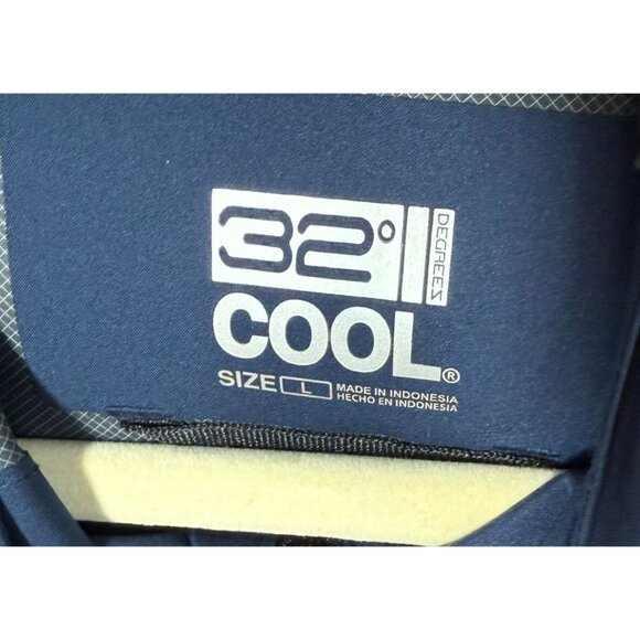 32 Degree Cool Navy Blue Waterproof Hooded Rain Jacket Mens Large Pockets - Picture 13 of 16